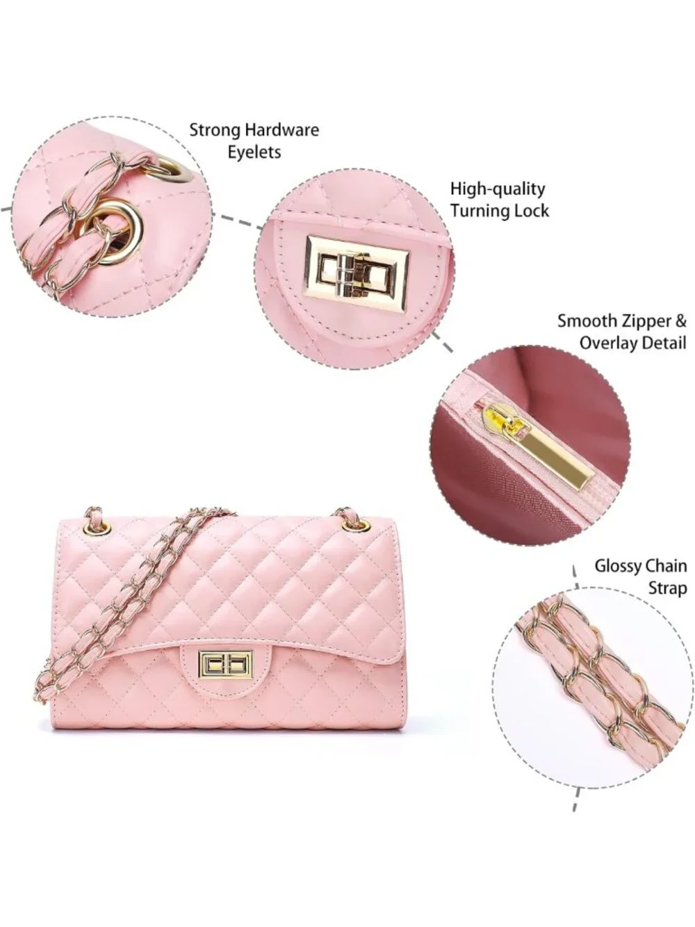 Trendy Quilted Leather Crossbody Bag for Women | Stylish Shoulder Purse with